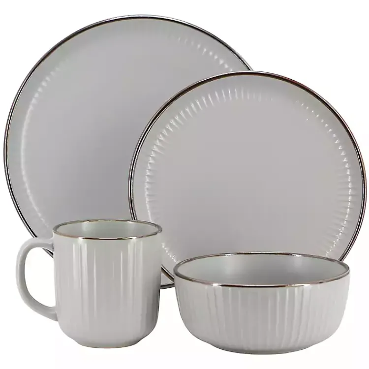Dinnerware-Kirklands Home Light Leo Stoneware 16-pc. Dinnerware Set Gray