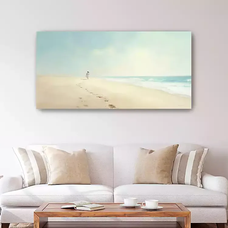Canvas Art-Kirklands Home Footprints in the Sand Canvas Art Print, 60x30 in.