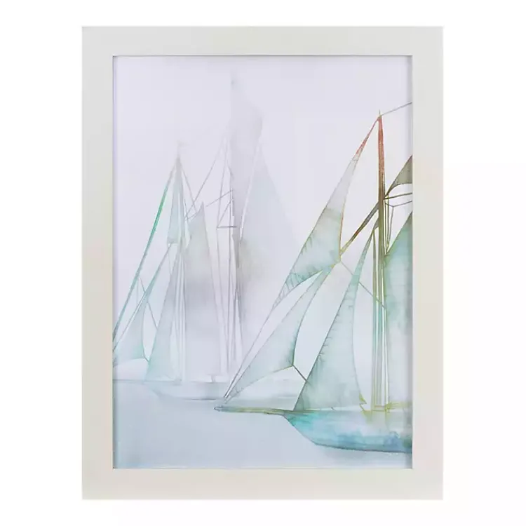 Framed Art-Kirklands Home Watercolor Sailboats Framed Art Prints, Set of 2 Multi