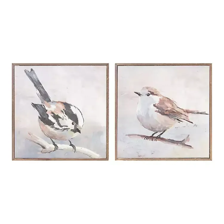 Canvas Art-Kirklands Home Neutral Birds Framed Canvas Art Prints, Set of 2