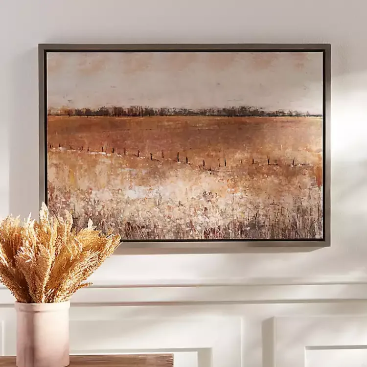 Canvas Art-Kirklands Home Warm Rustic Landscape Framed Art Print Brown