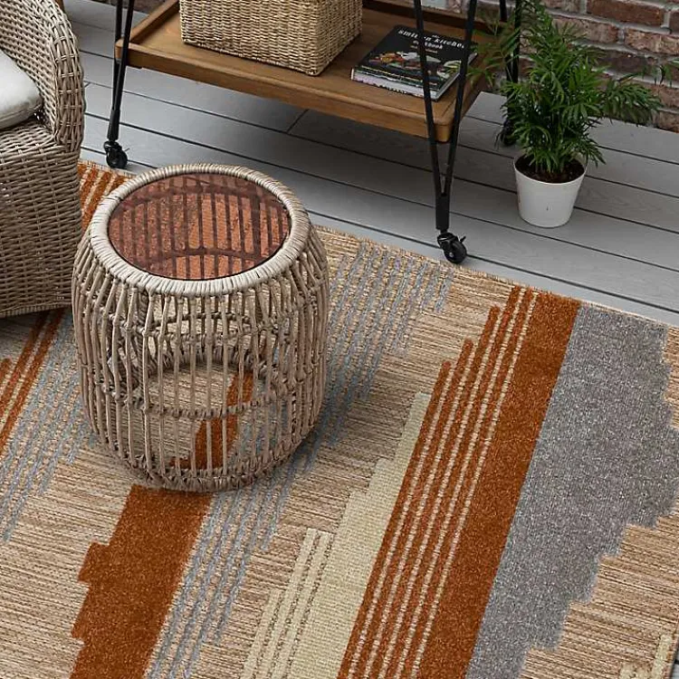 Outdoor Rugs-Kirklands Home Fernandina Outdoor Area Rug, 7x10 Brown