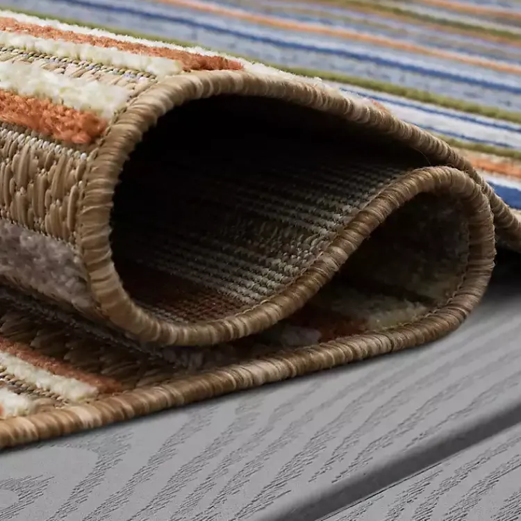 Outdoor Rugs-Kirklands Home Linear Seaside Outdoor Area Rug, 7x10 Multi
