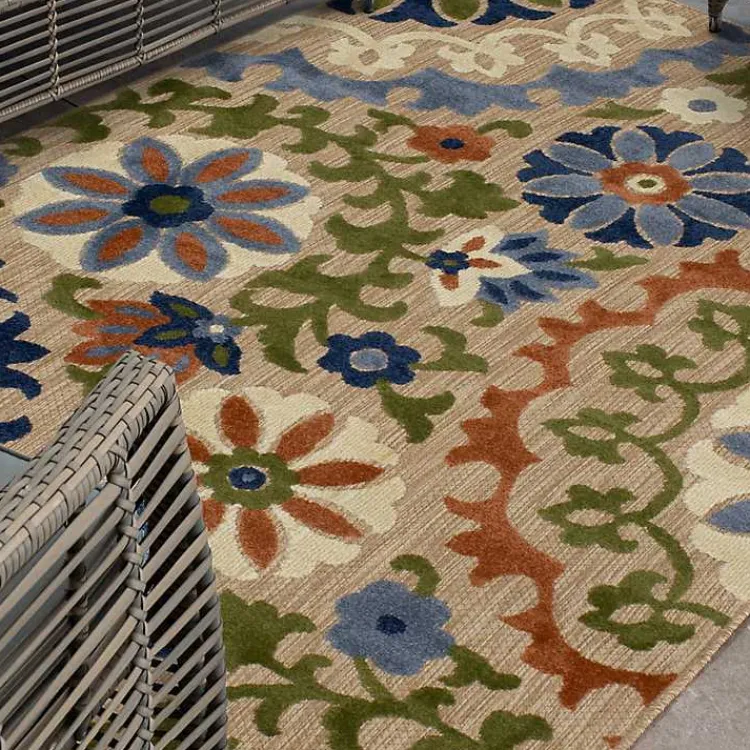 Outdoor Rugs-Kirklands Home Coraline Outdoor Area Rug, 6x9 Multi