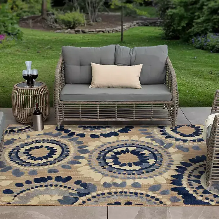 Outdoor Rugs-Kirklands Home Blue Bliss Bay Outdoor Area Rug, 7x10