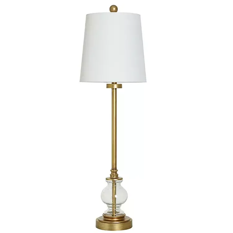 Buffet Lamps-Kirklands Home Seeded Glass & Metal Buffet Lamp Gold