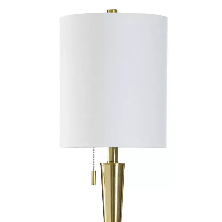 Buffet Lamps-Kirklands Home Gold Metal & Marble Tapered Buffet Lamp White
