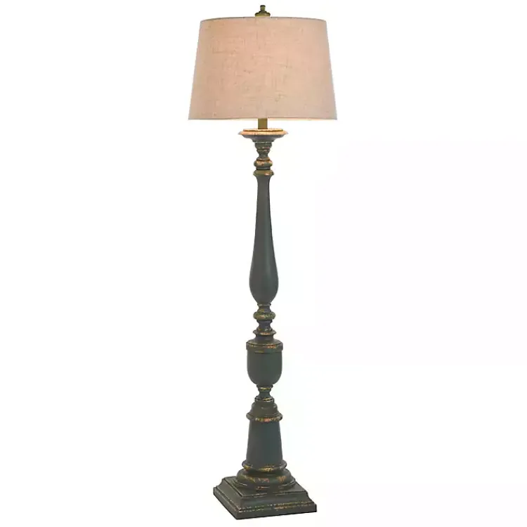 Floor Lamps-Kirklands Home Antique Bourgault Floor Lamp Blue