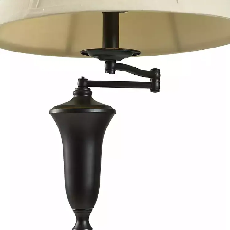 Floor Lamps-Kirklands Home Dark Bronze Madison Swing Arm Floor Lamp White