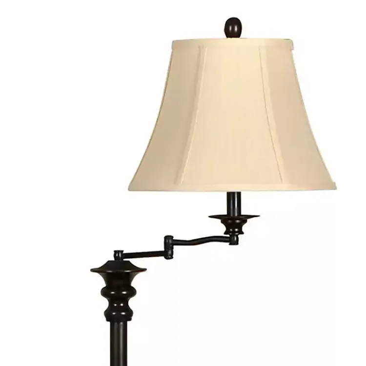 Floor Lamps-Kirklands Home Dark Bronze Menlo Swing Arm Floor Lamp Tan