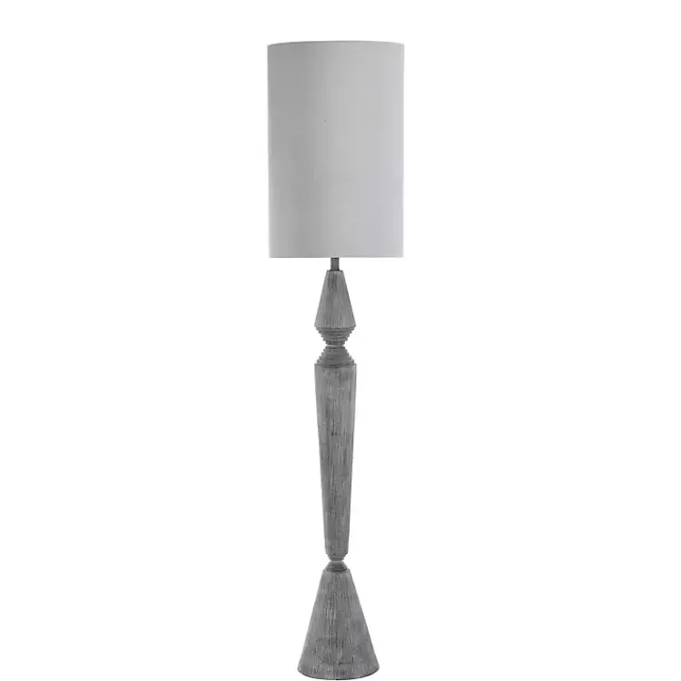 Floor Lamps-Kirklands Home Light Tapered Bulwell Floor Lamp Gray