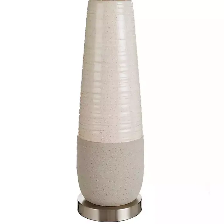 Table Lamps-Kirklands Home Cream Speckled Two Tone Table Lamp White