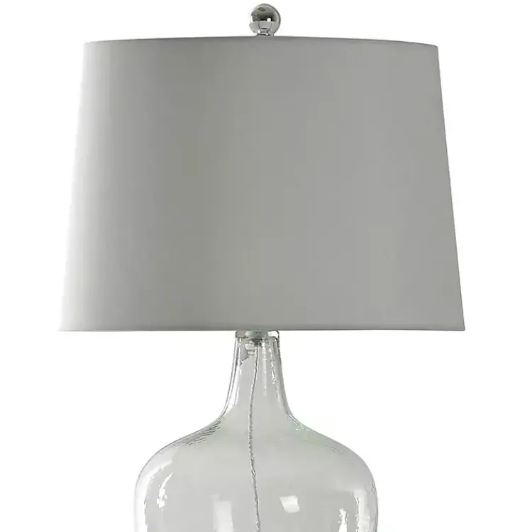 Table Lamps-Kirklands Home Clear Seeded Glass Table Lamp White