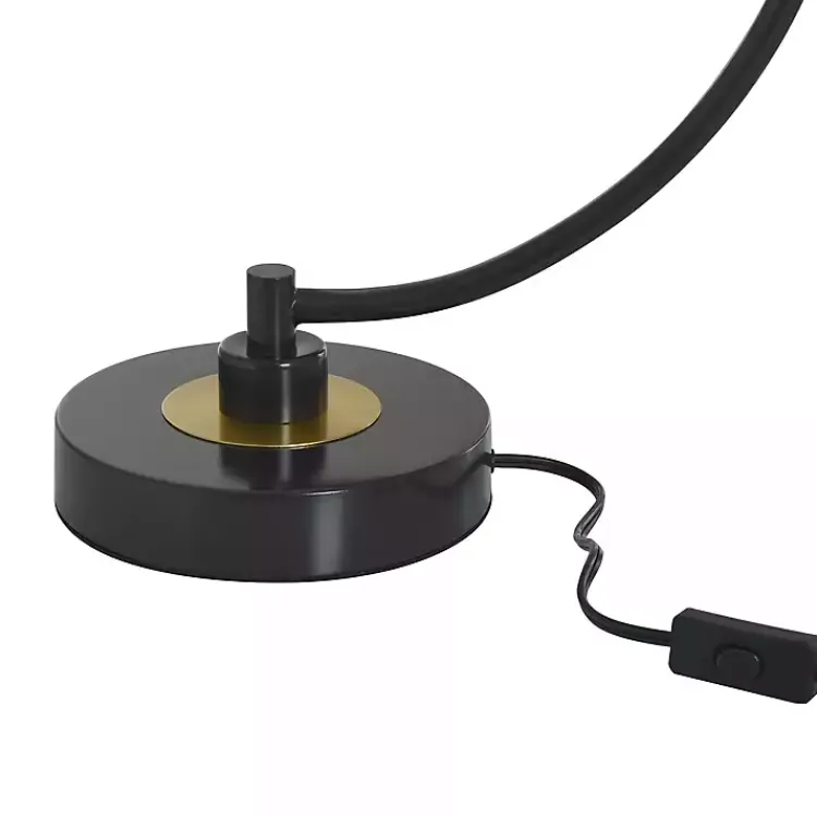 Table Lamps-Kirklands Home Black Metal Arched Task Lamp Brown