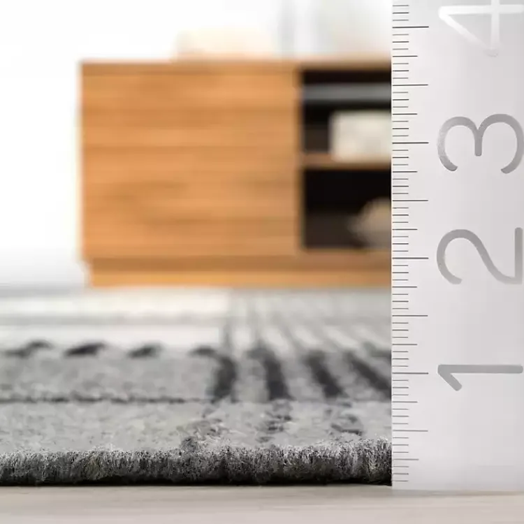 Area Rugs-Kirklands Home Plaid Emily Henderson x RugsUSA Rug, 8x10 Gray