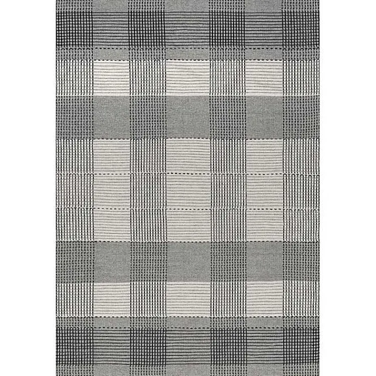 Area Rugs-Kirklands Home Plaid Emily Henderson x RugsUSA Area Rug, 6x9 Gray