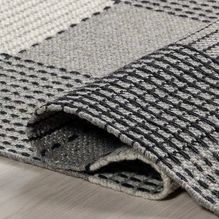 Area Rugs-Kirklands Home Plaid Emily Henderson x RugsUSA Area Rug, 3x5 Gray