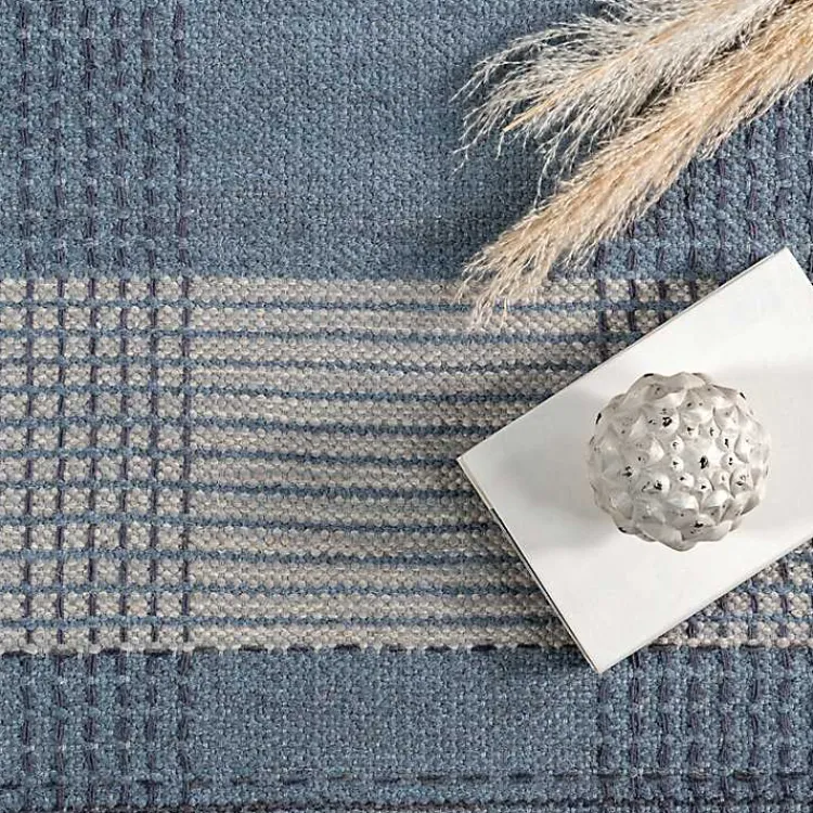 Area Rugs-Kirklands Home Plaid Emily Henderson x RugsUSA Rug, 8x10 Blue