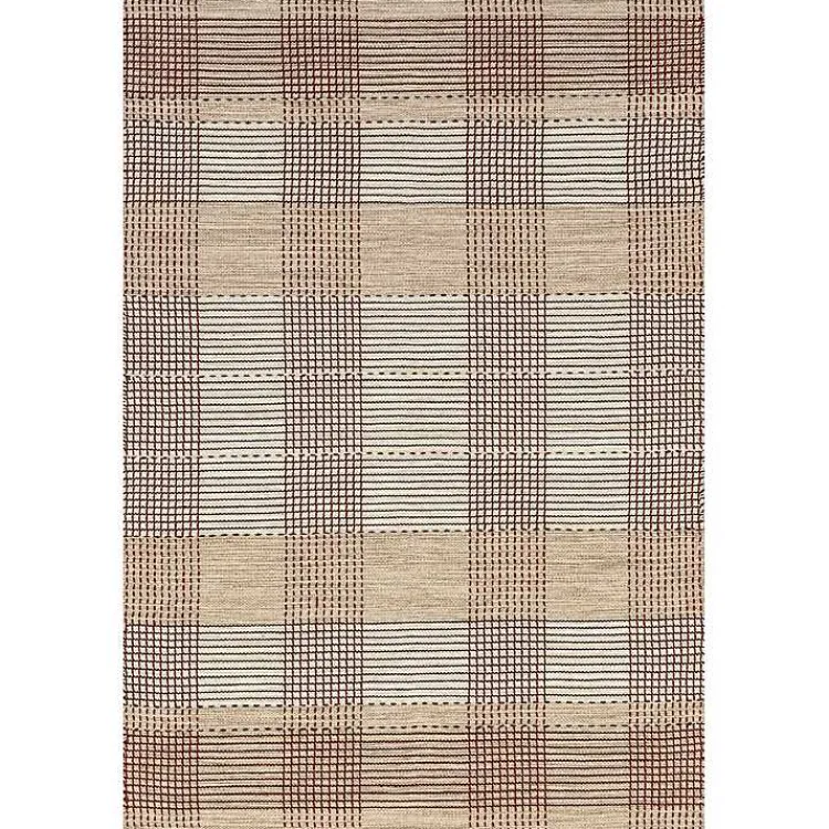 Area Rugs-Kirklands Home Plaid Emily Henderson x RugsUSA Area Rug, 8x10 Tan