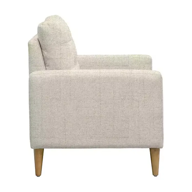 Accent Chairs-Kirklands Home Cream Upholstered Tufted Dani Accent Chair White