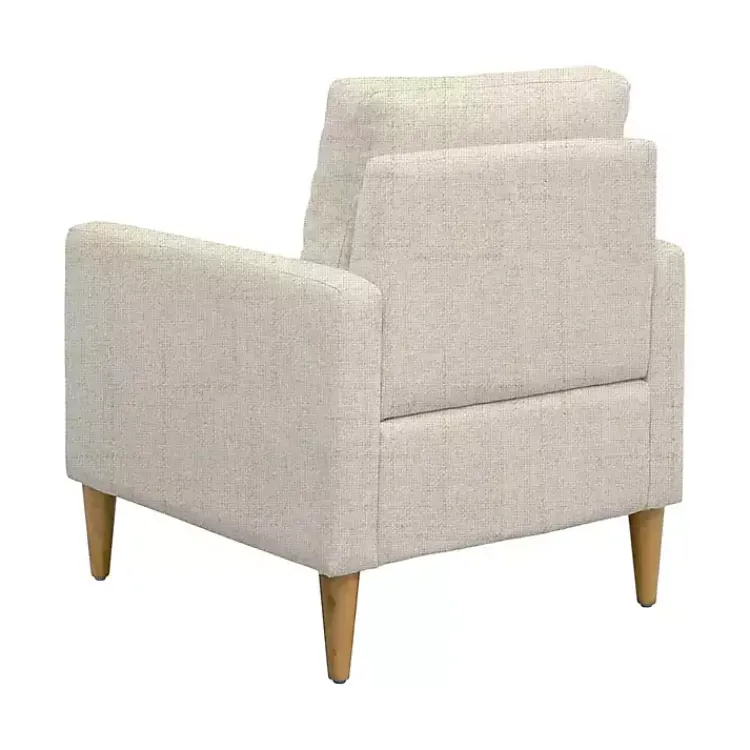 Accent Chairs-Kirklands Home Cream Upholstered Tufted Dani Accent Chair White