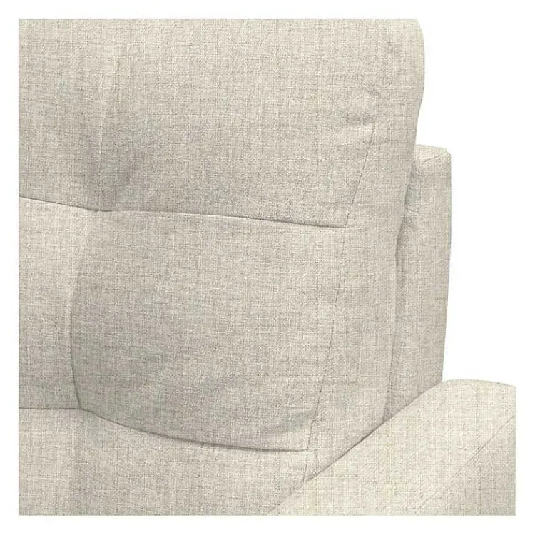 Accent Chairs-Kirklands Home Cream Upholstered Tufted Dani Accent Chair White