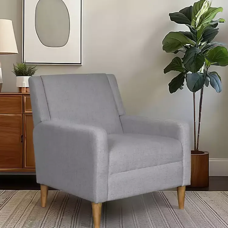 Accent Chairs-Kirklands Home Light Upholstered Juno Accent Chair Gray