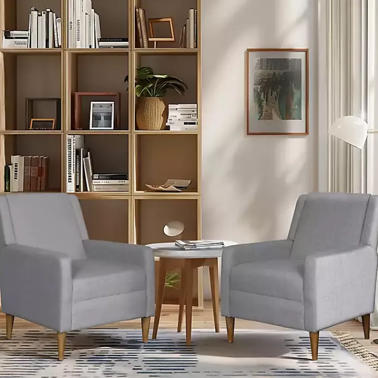 Accent Chairs-Kirklands Home Light Upholstered Juno Accent Chair Gray