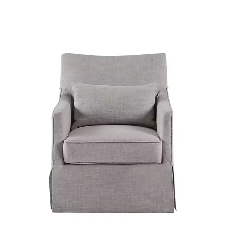 Accent Chairs-Kirklands Home Skirted Swivel Martha Stewart Accent Chair Gray