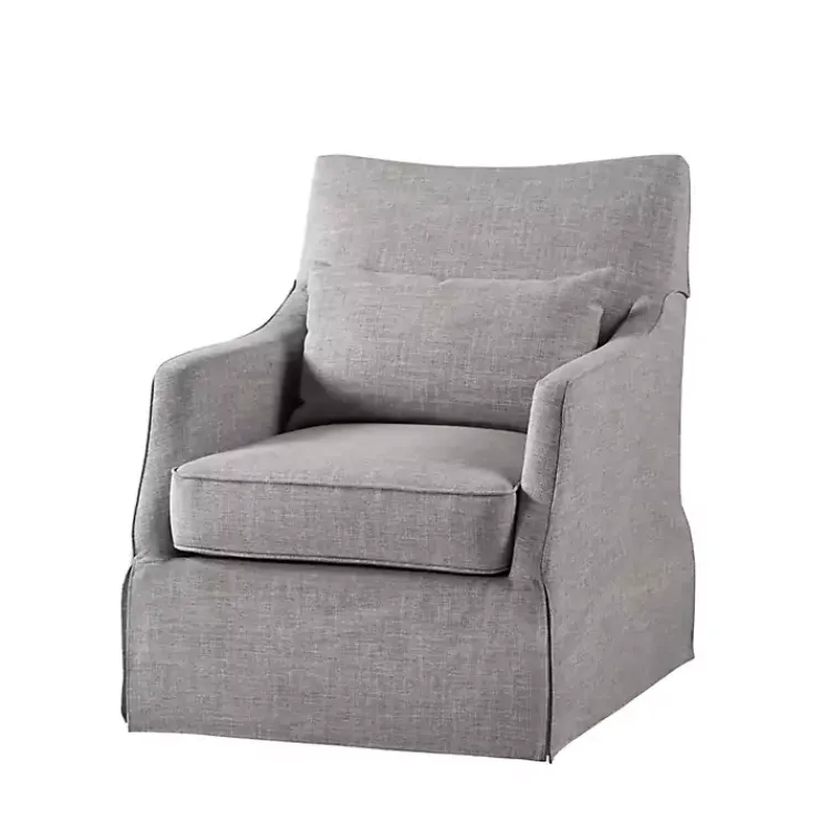 Accent Chairs-Kirklands Home Skirted Swivel Martha Stewart Accent Chair Gray