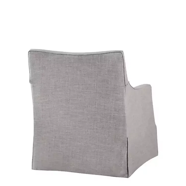 Accent Chairs-Kirklands Home Skirted Swivel Martha Stewart Accent Chair Gray