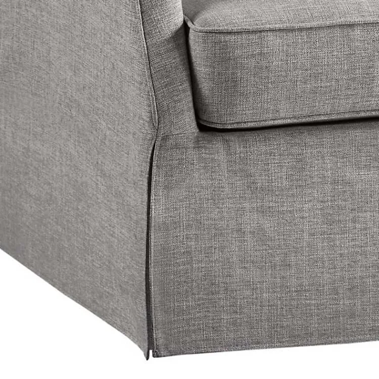 Accent Chairs-Kirklands Home Skirted Swivel Martha Stewart Accent Chair Gray