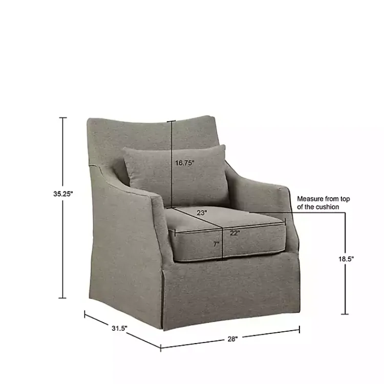 Accent Chairs-Kirklands Home Skirted Swivel Martha Stewart Accent Chair Tan