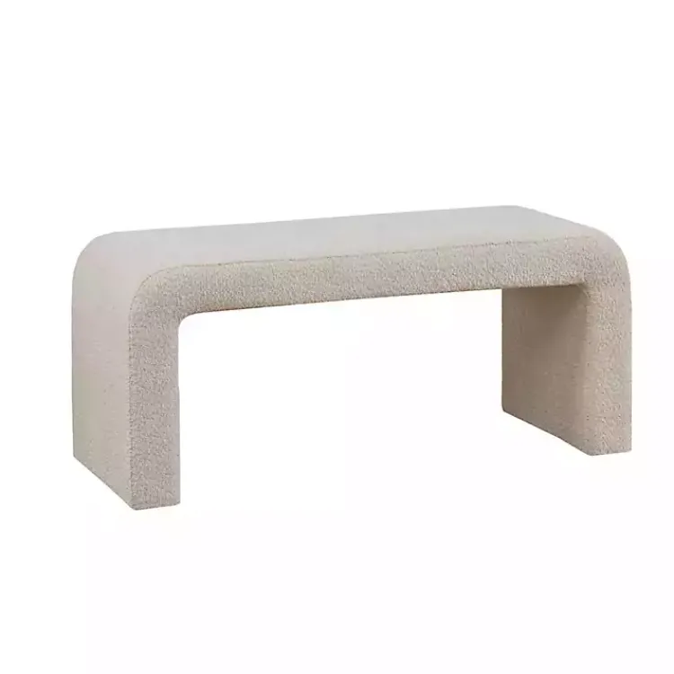 Benches & Ottomans-Kirklands Home Beige Boucle Waterfall Bench Brown