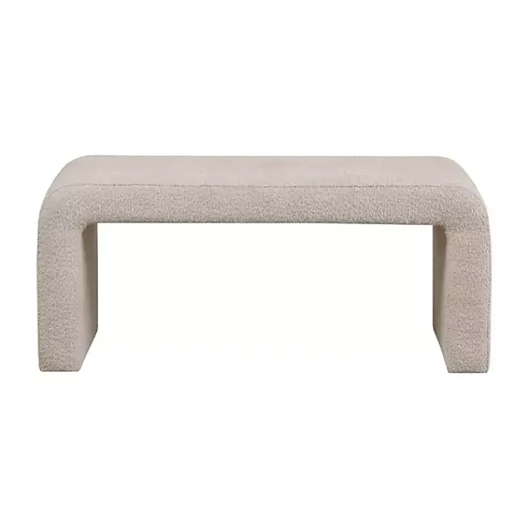Benches & Ottomans-Kirklands Home Beige Boucle Waterfall Bench Brown