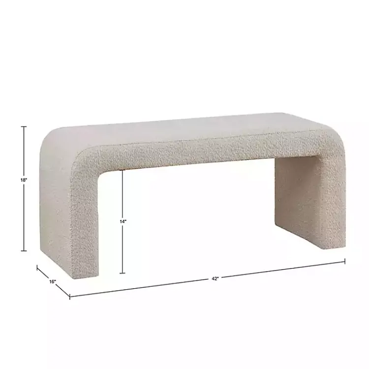 Benches & Ottomans-Kirklands Home Beige Boucle Waterfall Bench Brown