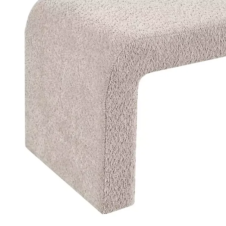 Benches & Ottomans-Kirklands Home Beige Boucle Waterfall Bench, 52 in. Brown