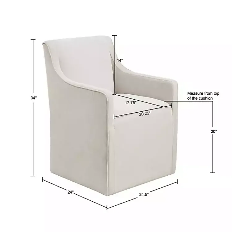 Dining Chairs-Kirklands Home Elaine Cream Upholstered Skirted Dining Chair White