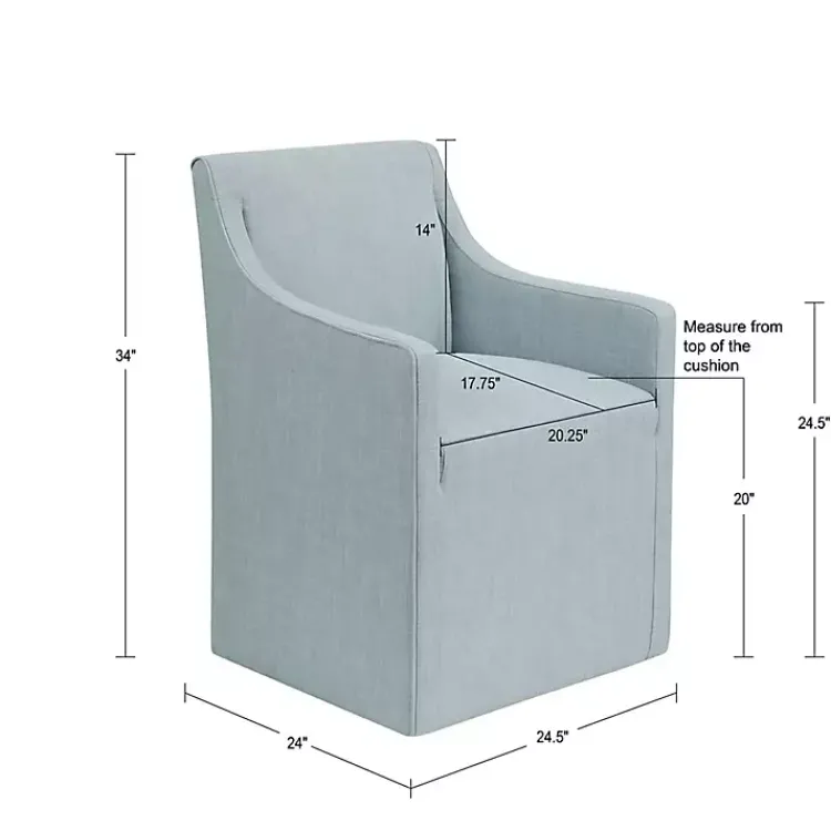 Dining Chairs-Kirklands Home Elaine Upholstered Skirted Dining Chair Blue