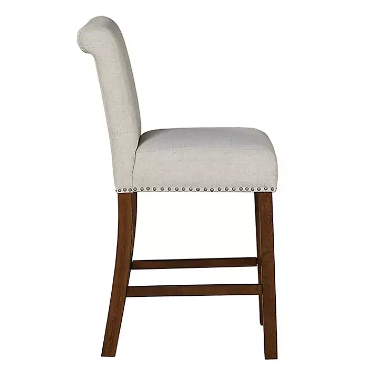 Bar Stools & Counter Height Stools-Kirklands Home Aubrey Natural Upholstered 2-pc. Counter Stool Set Tan