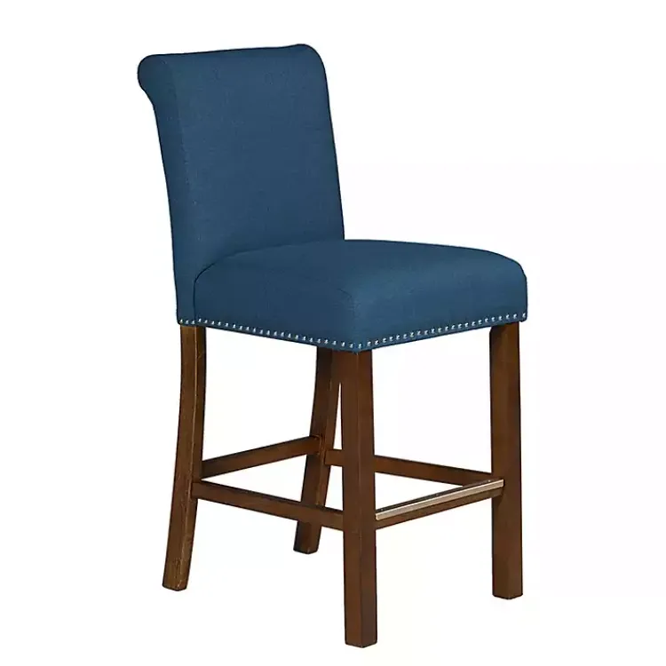Bar Stools & Counter Height Stools-Kirklands Home Aubrey Navy Upholstered 2-pc. Counter Stool Set Blue