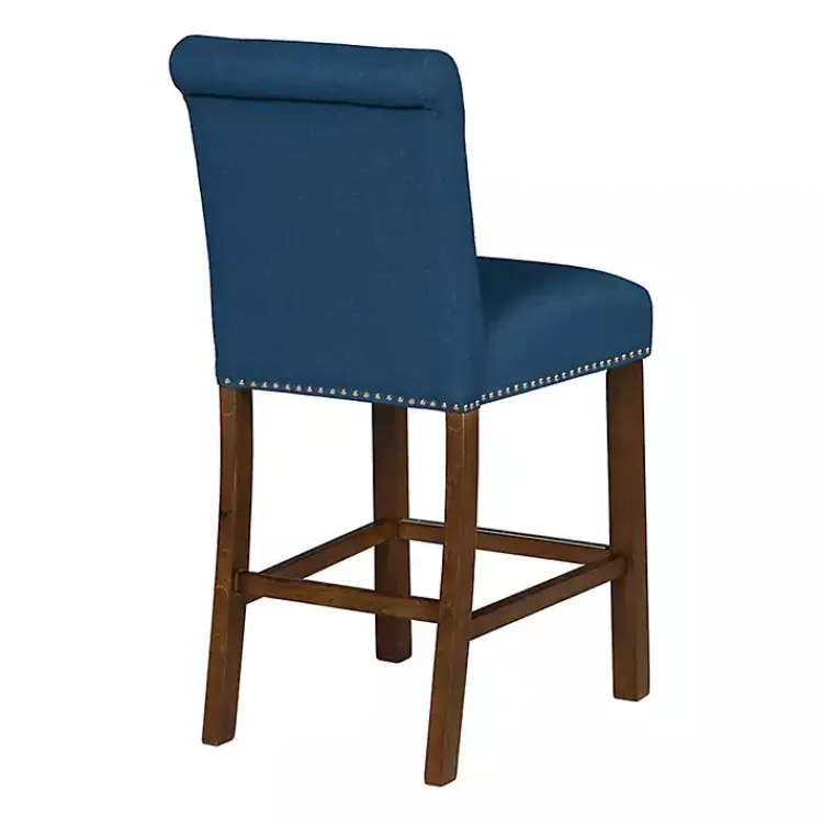 Bar Stools & Counter Height Stools-Kirklands Home Aubrey Navy Upholstered 2-pc. Counter Stool Set Blue