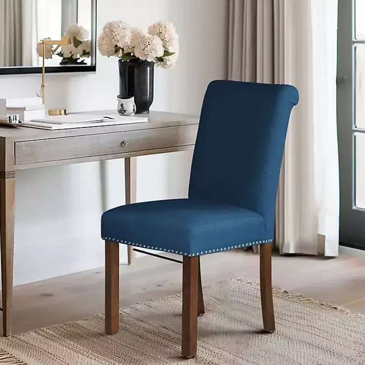Dining Chairs-Kirklands Home Aubrey Navy Upholstered 2-pc. Dining Chair Set Blue