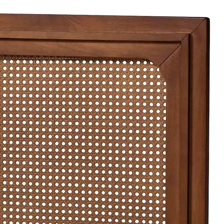 Beds & Headboards-Kirklands Home Walnut Rattan Amelia Queen Bed Brown