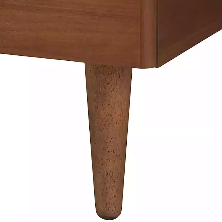 Beds & Headboards-Kirklands Home Walnut Rattan Amelia Queen Bed Brown