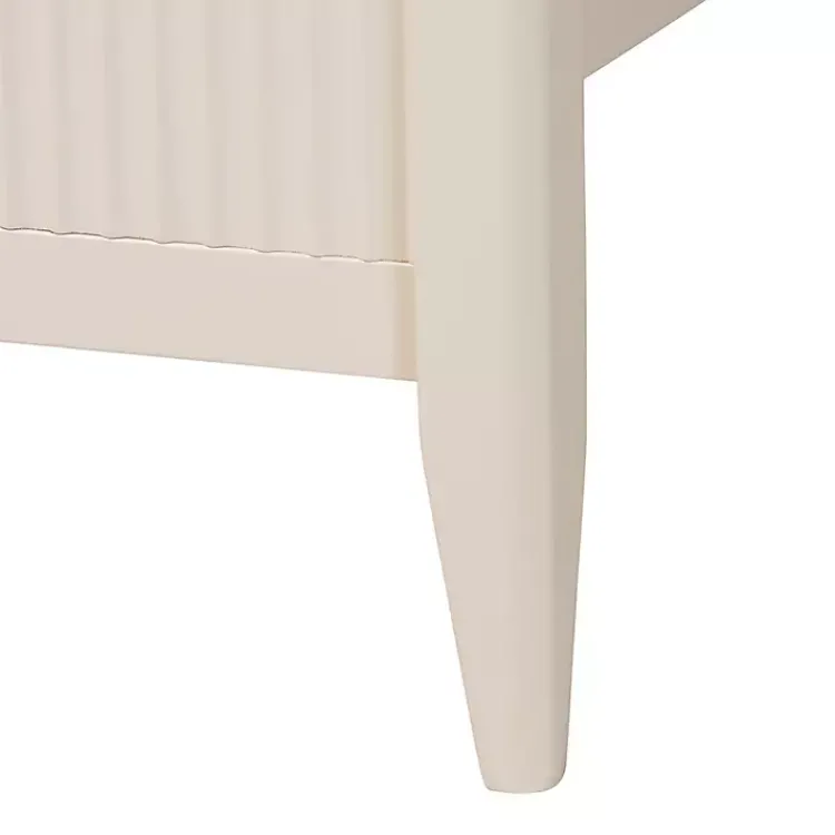 Beds & Headboards-Kirklands Home Wood Fluted Headboard Primrose King Bed Ivory