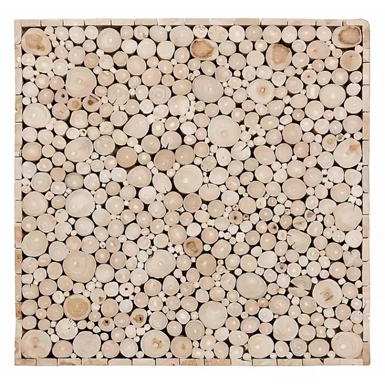 Coffee Tables-Kirklands Home Repurposed Wood Logs Square Coffee Table Tan