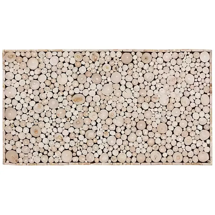 Coffee Tables-Kirklands Home Repurposed Wood Logs Recgle Coffee Table Tan