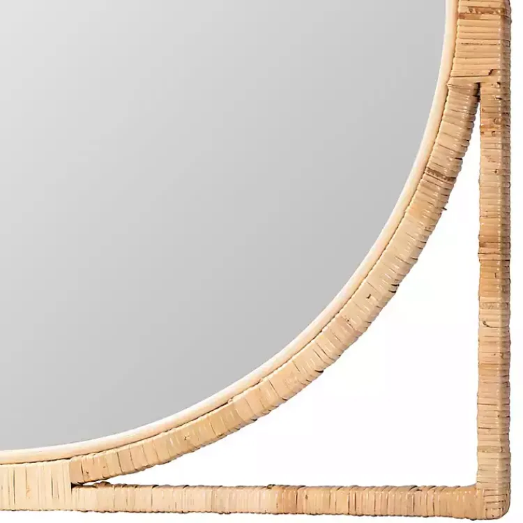 Decorative Mirrors-Kirklands Home Bayan Natural Rattan Wall Mirror