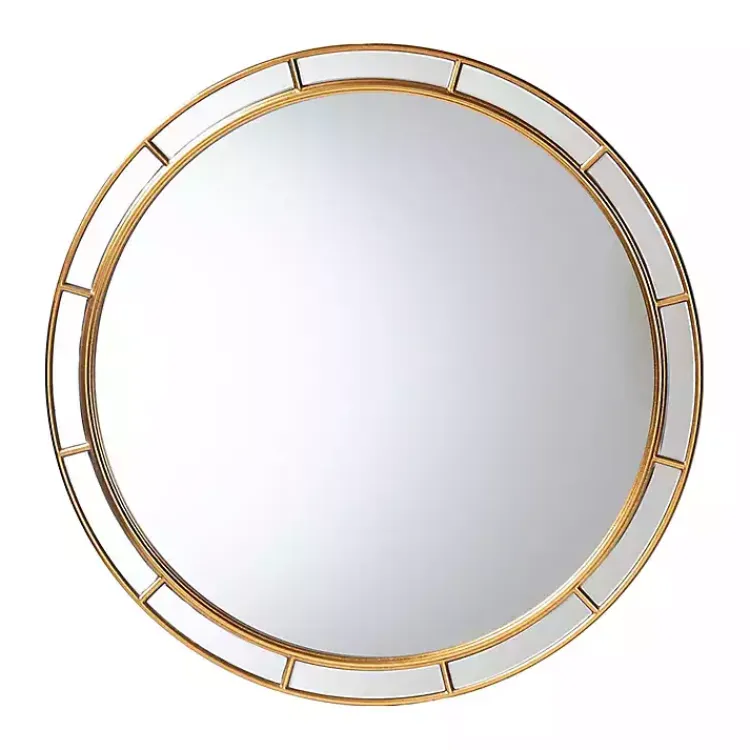 Decorative Mirrors-Kirklands Home Antique Goldleaf Round Wall Mirror